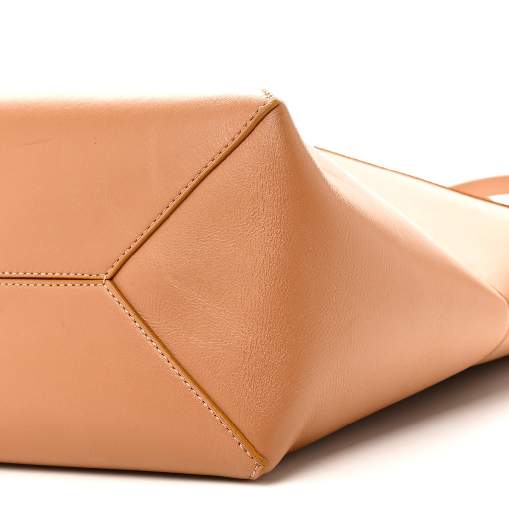 Shiny Calfskin Medium Puzzle Fold Tote Warm Desert