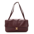 Grained Calfskin Small Souplissimo Maxi Flap Burgundy