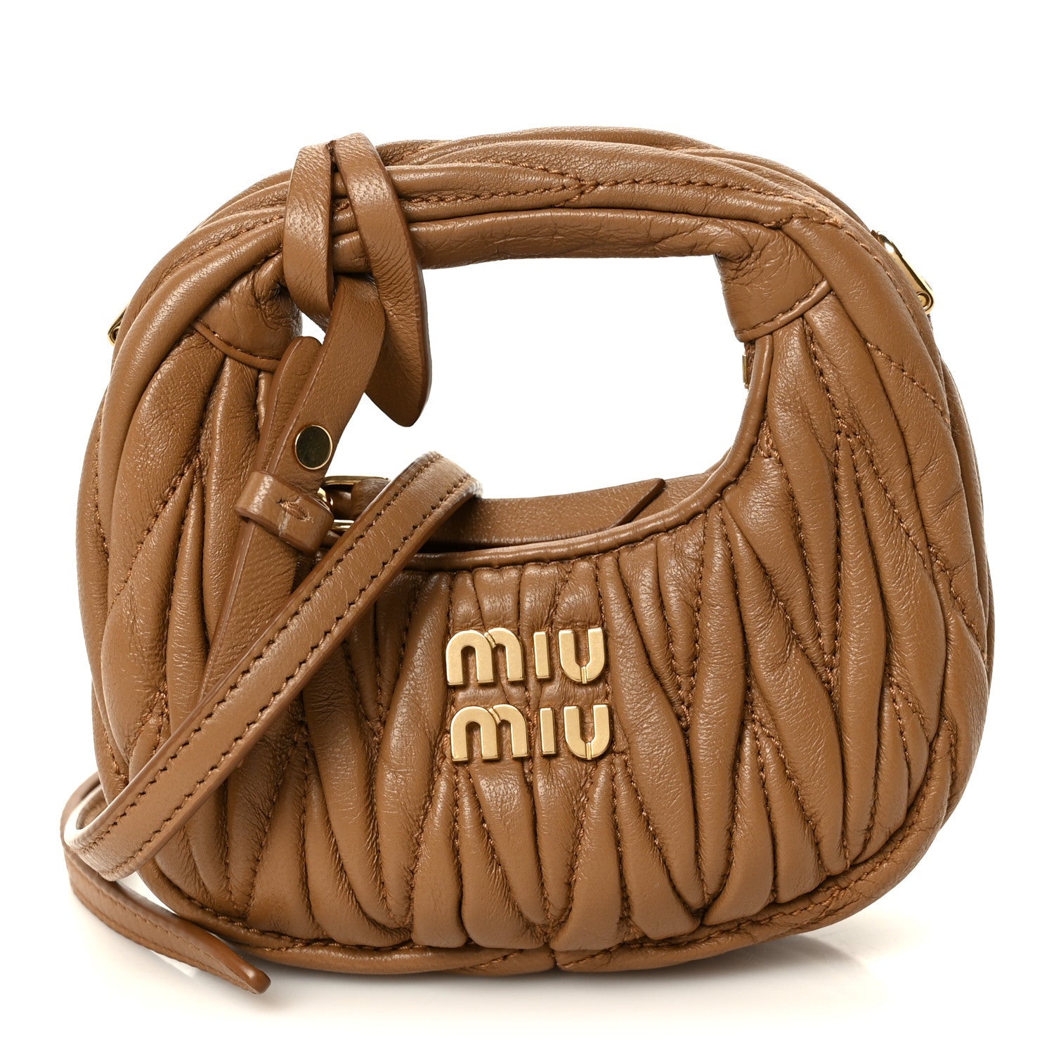 Nappa Matelasse Micro Wander Hobo Caramel