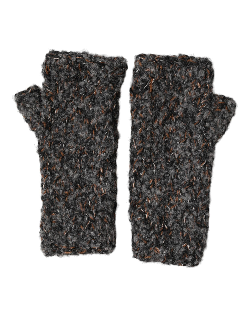 Dolce & Gabbana Gray Virgin Wool Knitted Fingerless Men Men's Gloves