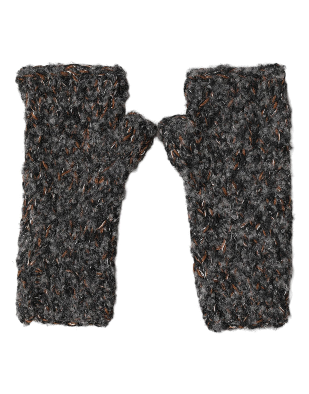Dolce & Gabbana Gray Virgin Wool Knitted Fingerless Men Men's Gloves