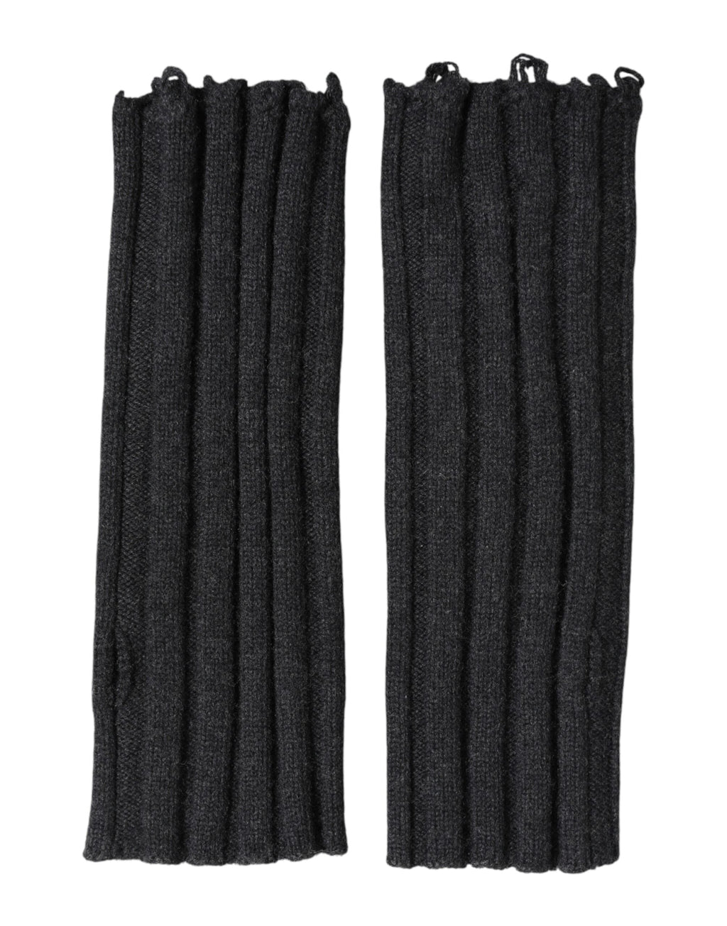 Dolce & Gabbana Black Virgin Wool Knitted Fingerless Men's Gloves