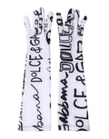 Dolce & Gabbana Black White DG Logo Elbow Length Mitten  Women's Gloves