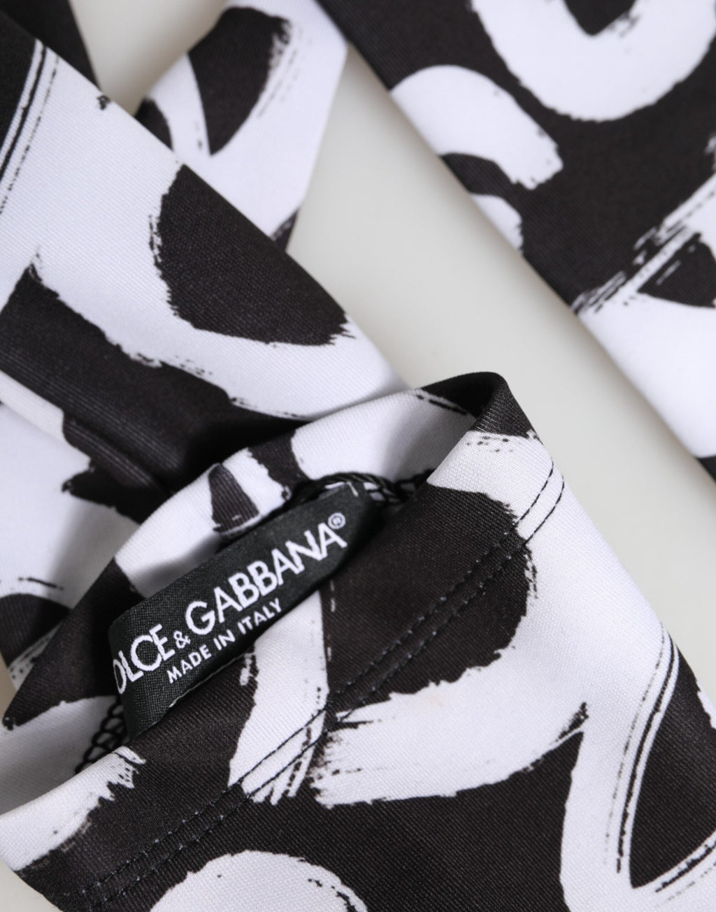 Dolce & Gabbana Black White DG Logo Elbow Length Mitten Women's Gloves