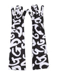 Dolce & Gabbana Black White DG Logo Elbow Length Mitten Women's Gloves