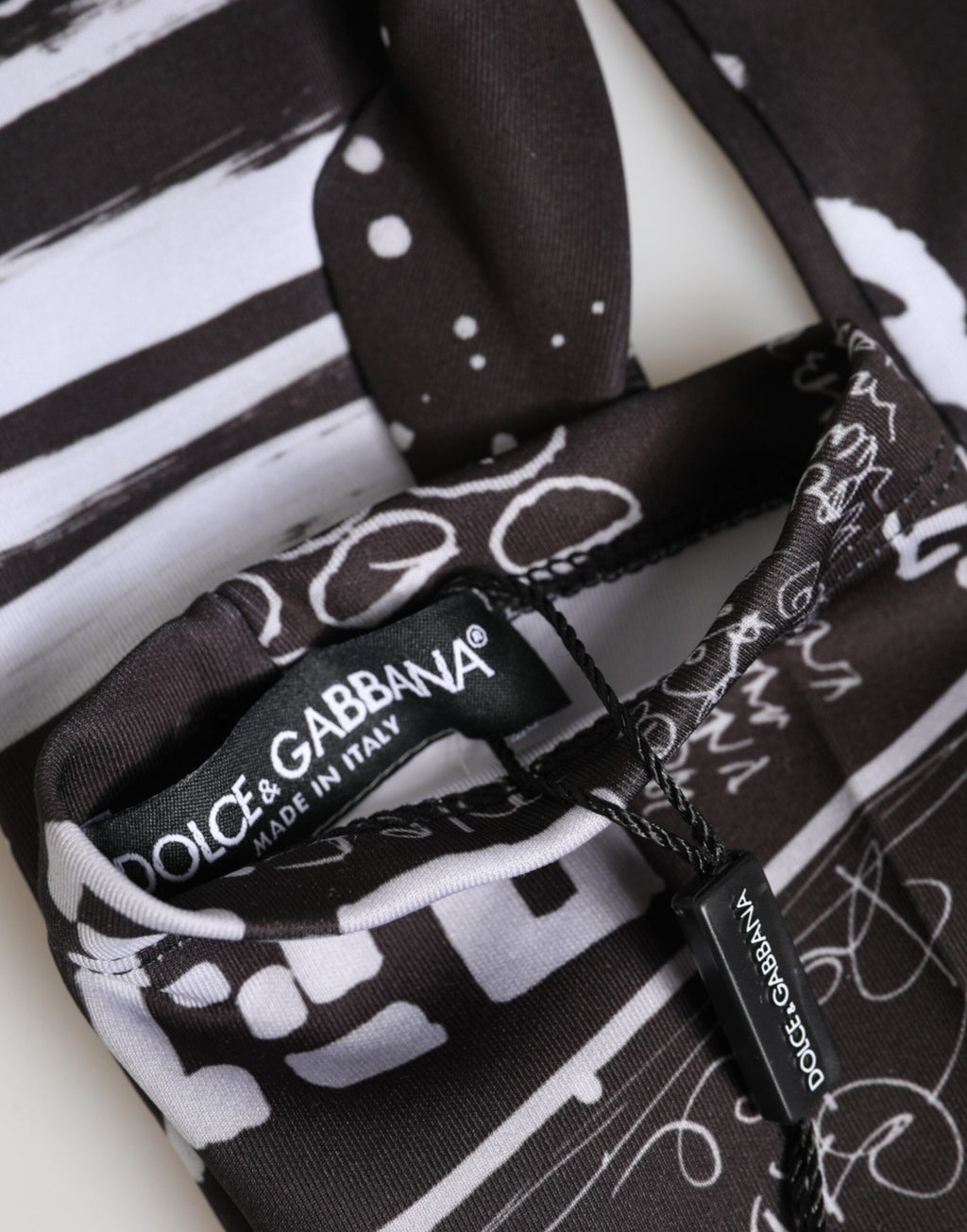Dolce & Gabbana Black White DG Logo Elbow Length Mitten Women's Gloves