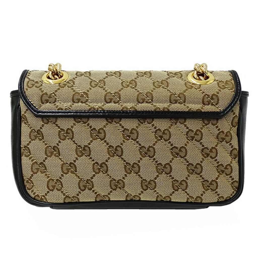 Gucci Gg Marmont Beige Canvas Shoulder Bag (Authentic  )