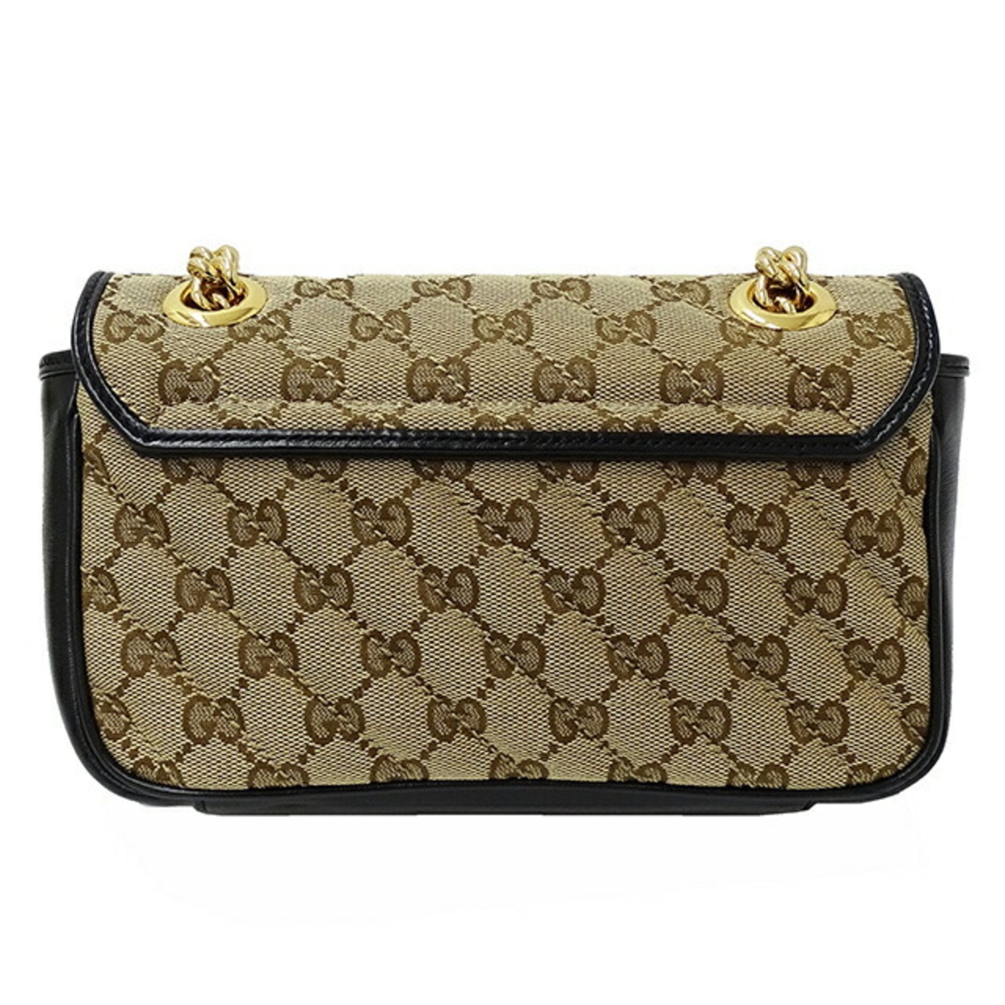 Gucci Gg Marmont Beige Canvas Shoulder Bag (Authentic  )