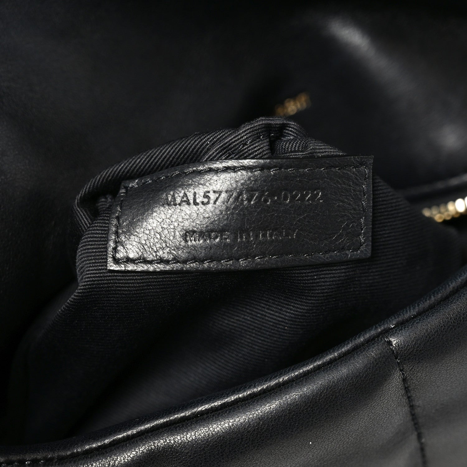 Lambskin Quilted Small Loulou Puffer Monogram Chain Satchel Black
