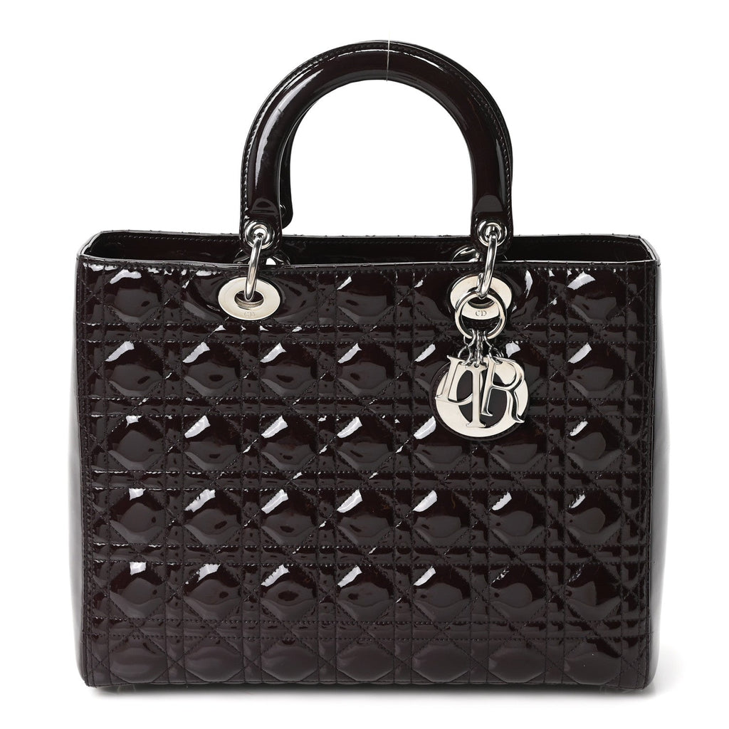 Patent Cannage Large Lady Dior Violet Purple