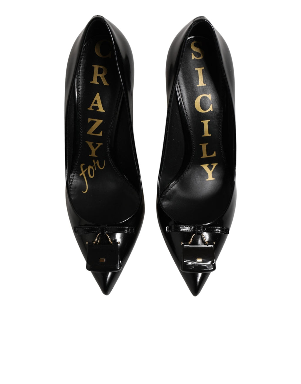 Dolce & Gabbana Black Bag Embellished Heels Pumps Women's Shoes