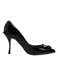 Dolce & Gabbana Black Bag Embellished Heels Pumps Women's Shoes