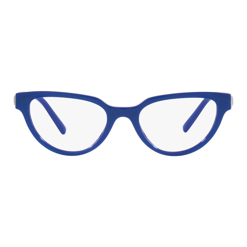Dolce & Gabbana Eyeglasses Butterfly Full Rim, Metallic Blue Frame and Clear Demo Lenses Lens DG33583378