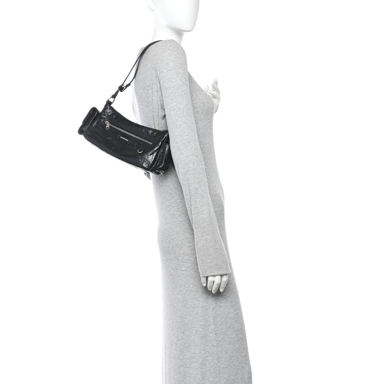 Agneau Arena Superbusy XS Sling Zip Shoulder Bag Black