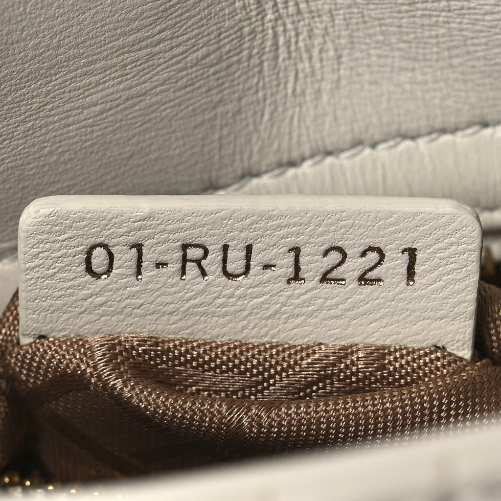 Lambskin Cannage Mini Lady Dior White