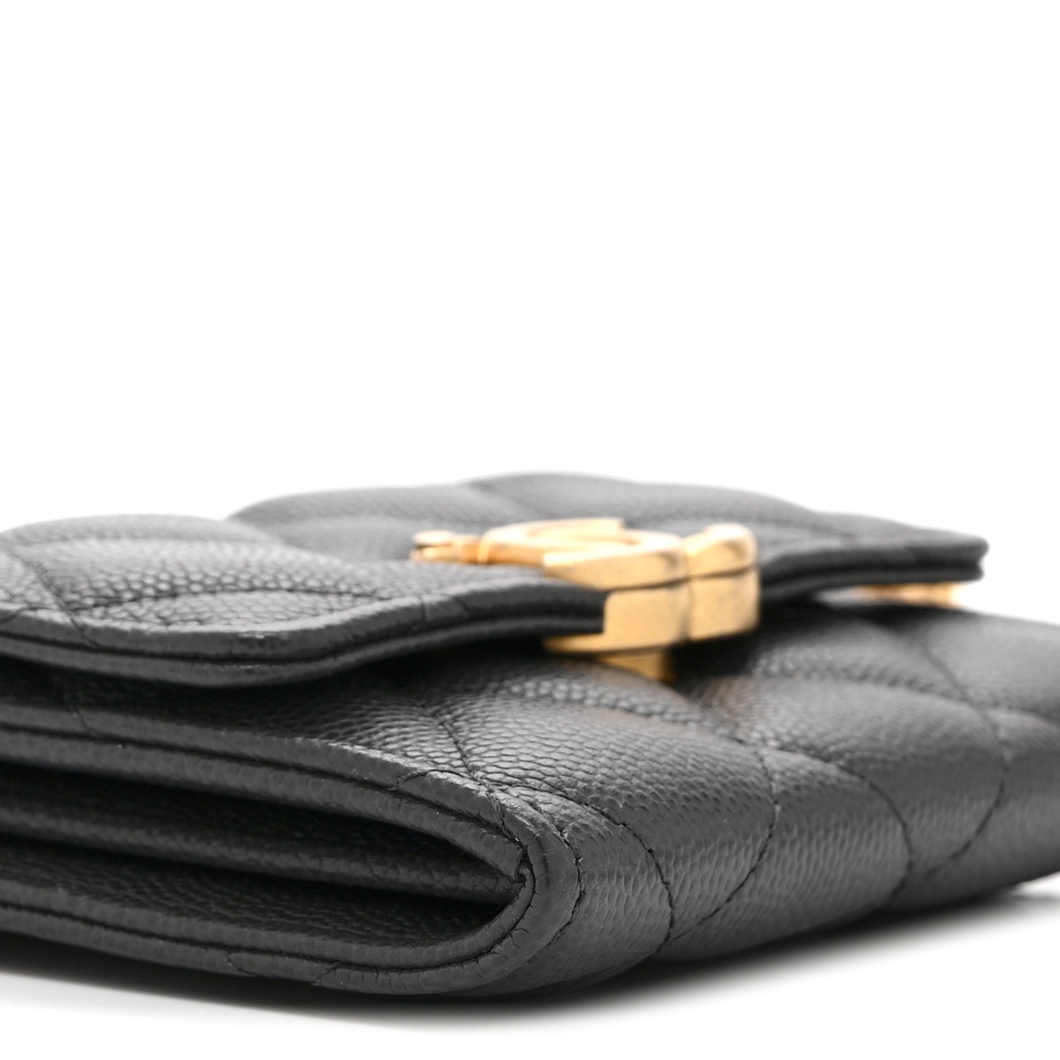 Caviar Quilted Bracelet On Chain Clutch Grey