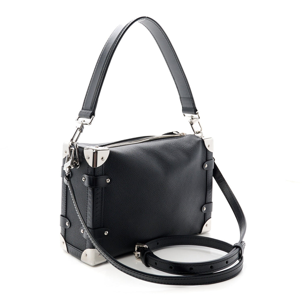 Grained Calfskin Side Trunk MM Black