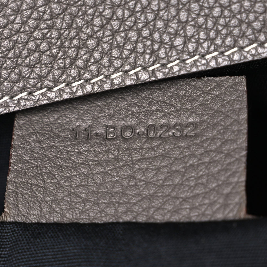 Grained Calfskin Maxi Gallop Sling Bag Grey