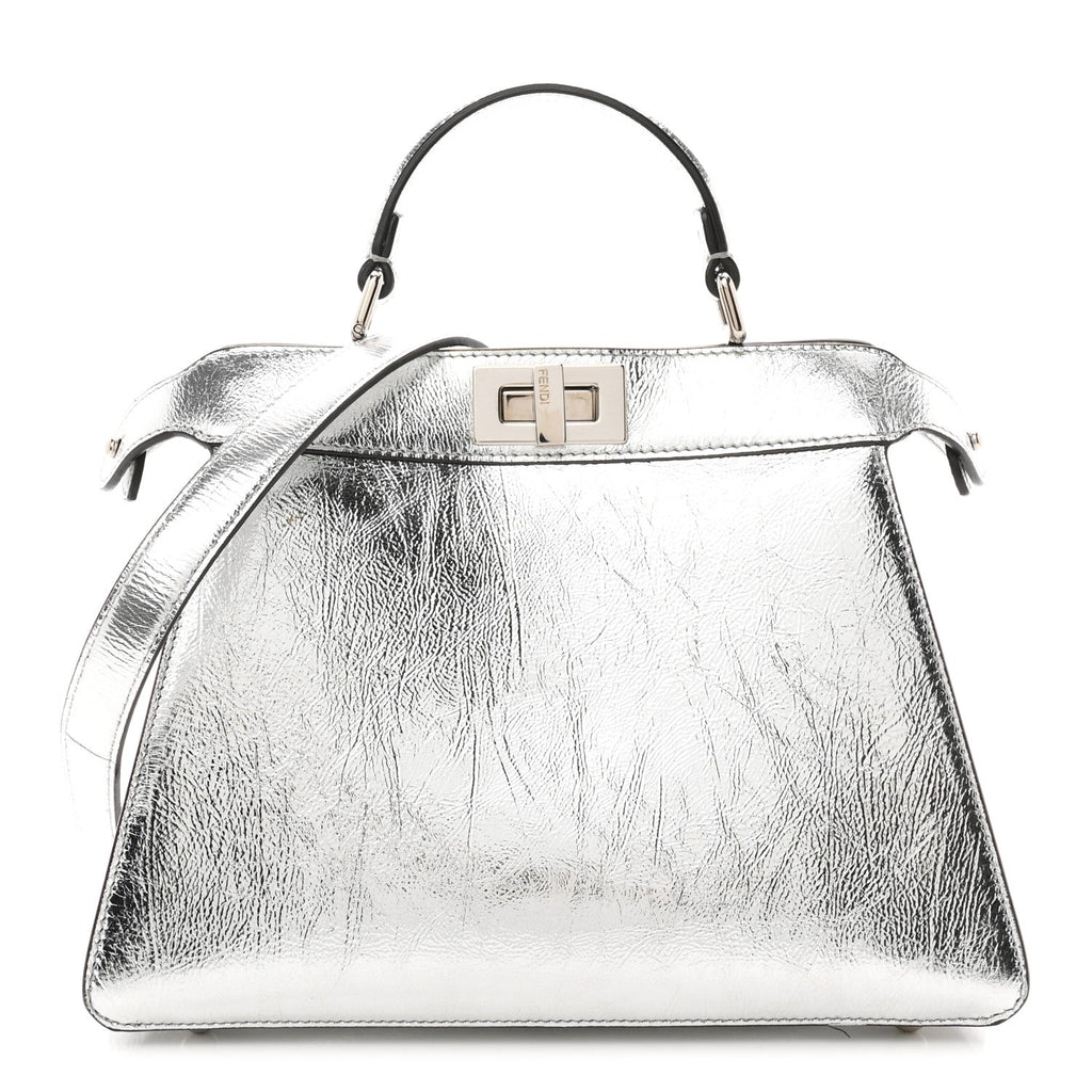 Rock Millenium Laminata Small Peekaboo I SEE U Satchel Argento