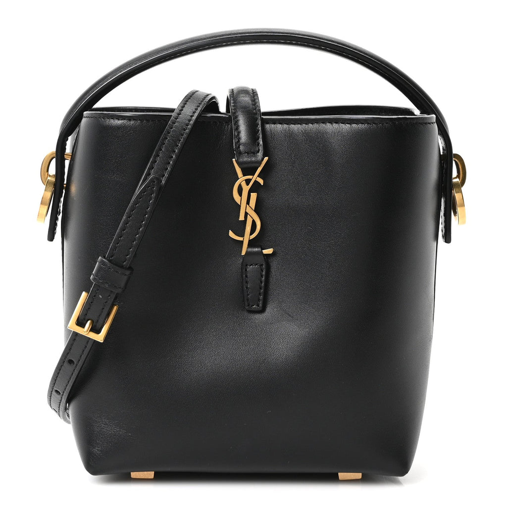 Shiny Calfskin Le 37 Mini Bucket Bag Black