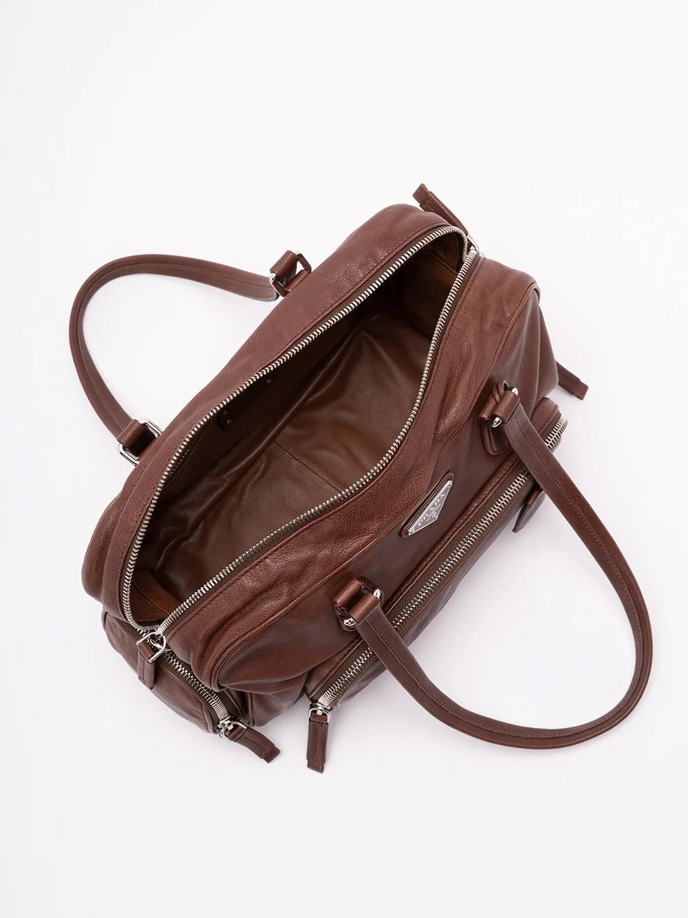 Prada Women Large Washed Leather Bag