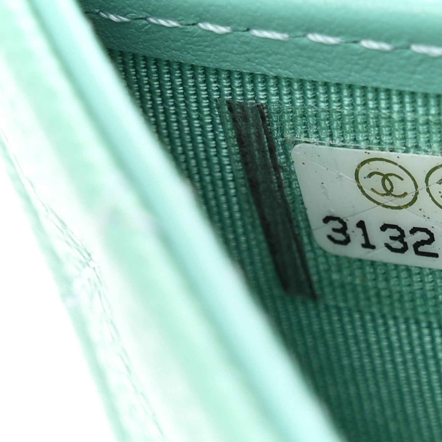 Caviar Quilted Large Gusset Flap Wallet Light Green