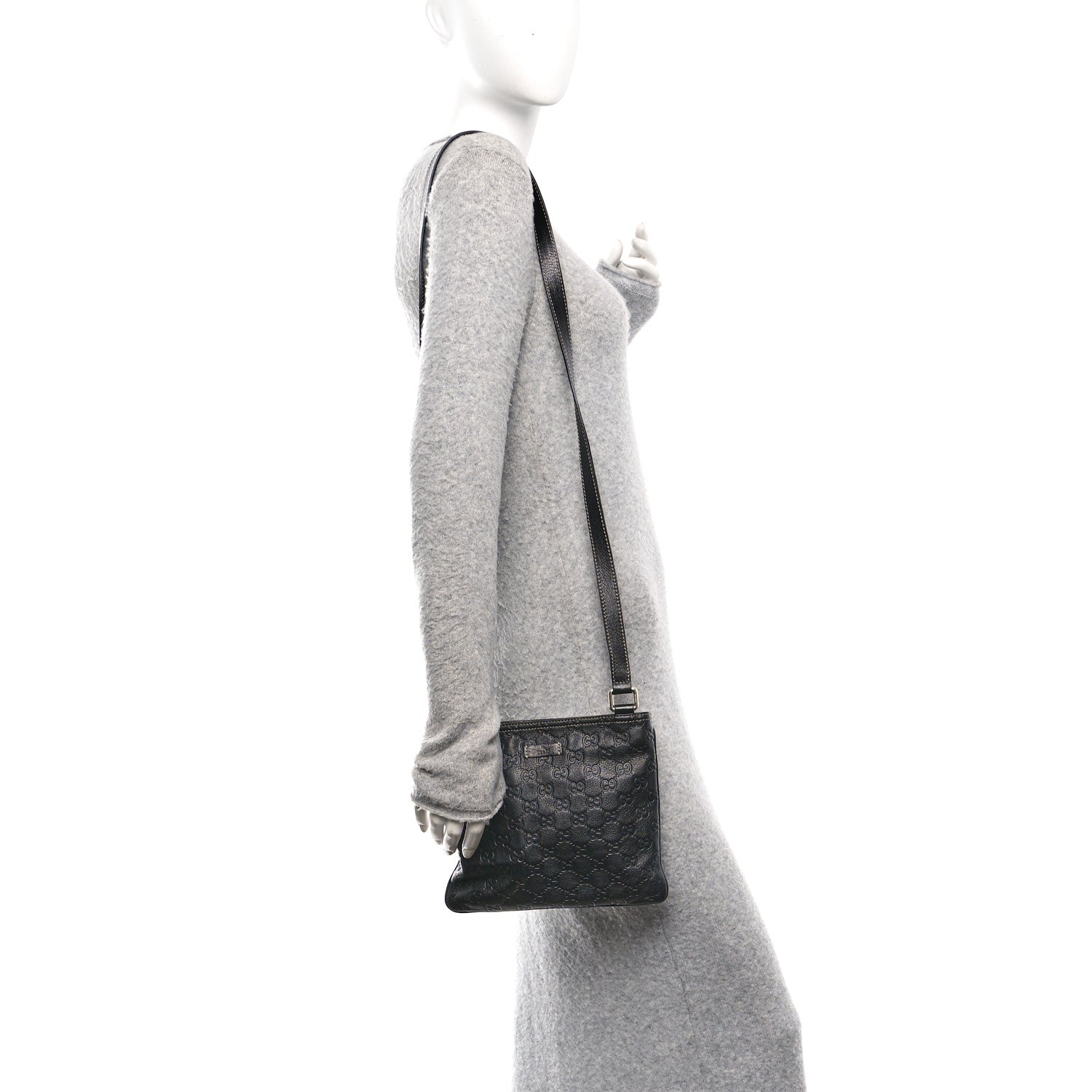 Guccissima Small Flat Messenger Bag Black
