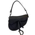 CHRISTIAN DIOR Saddle Leather Satchel Bag Black