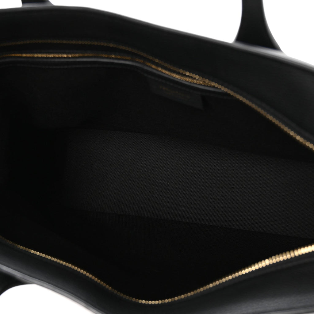 Grained Calfskin Large Star Tote Black