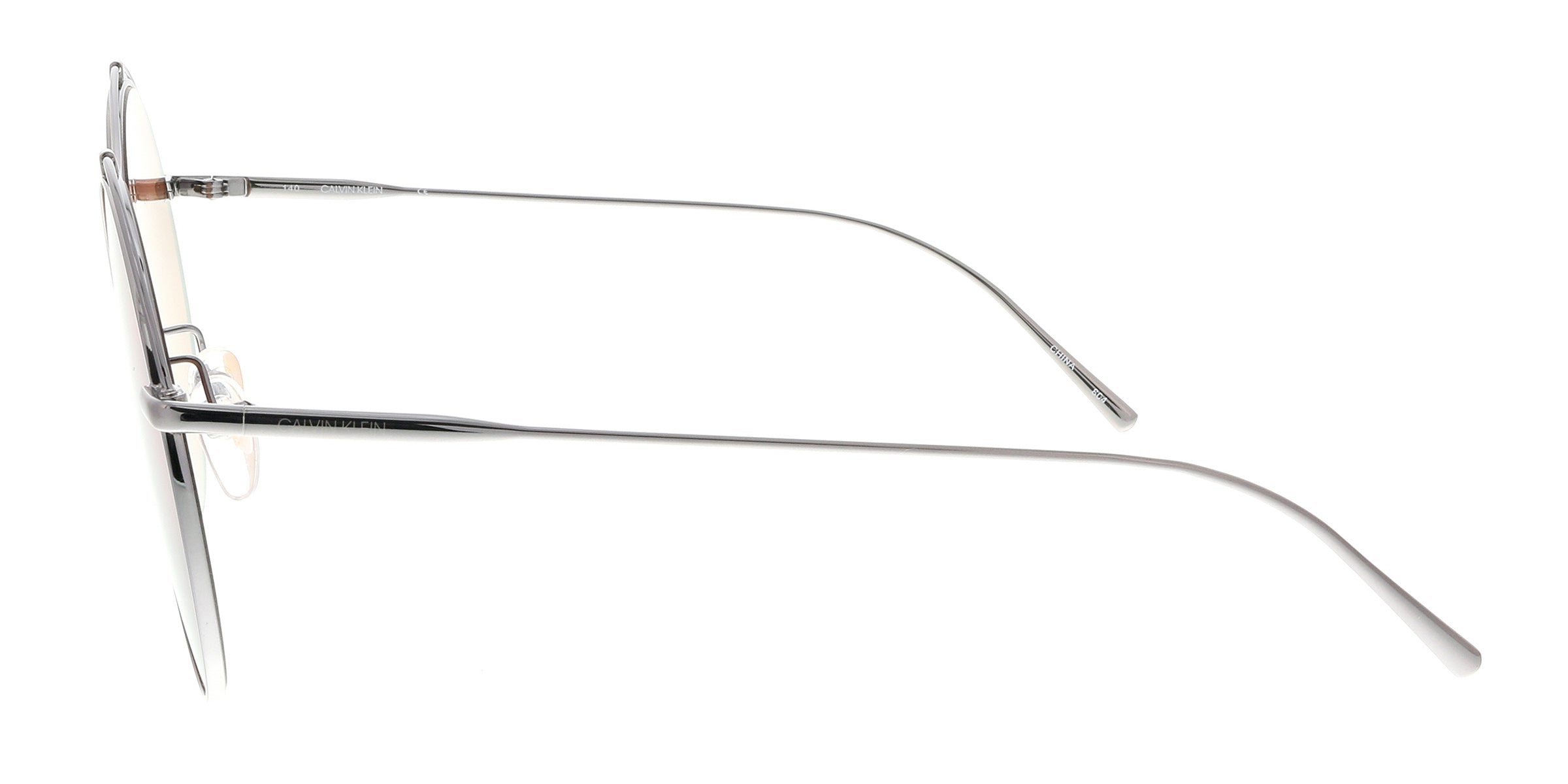 Calvin Klein CK2161S 060 Shiny Gunmetal Round Sunglasses