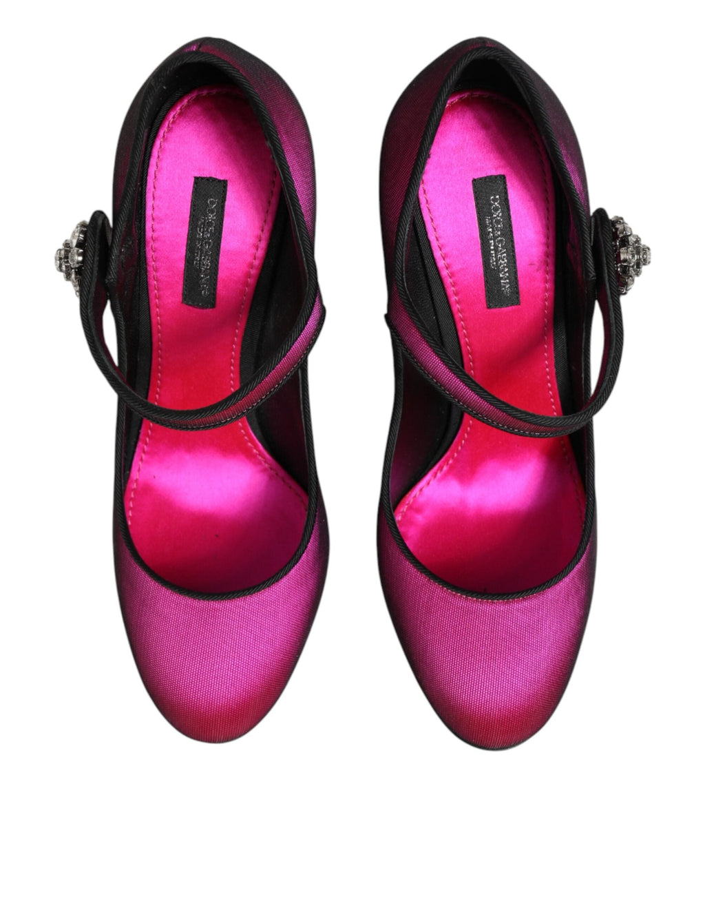 Dolce & Gabbana Pink Strass Mary Janes Heels Pumps Women's Shoes