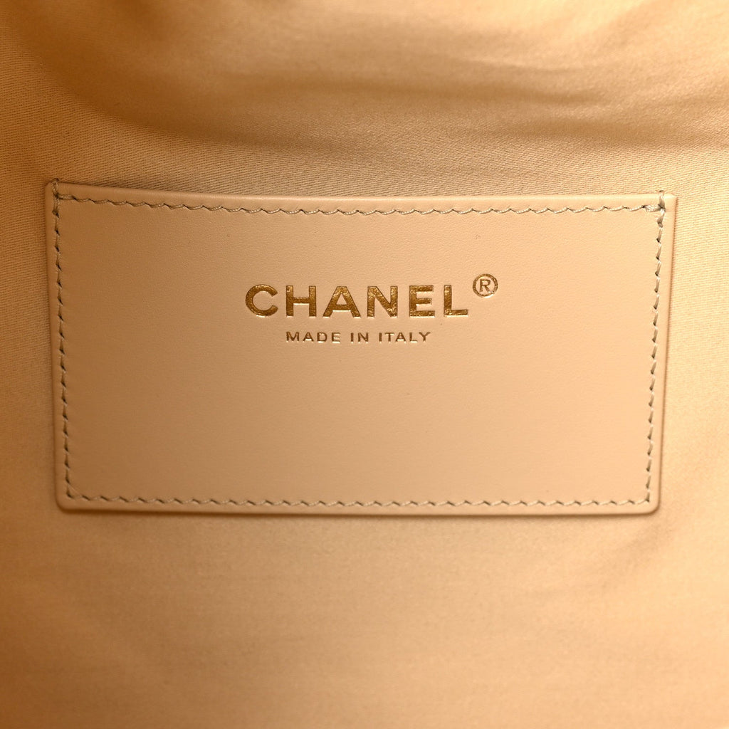 Caviar Quilted Medium Chanel 25 Handbag Beige
