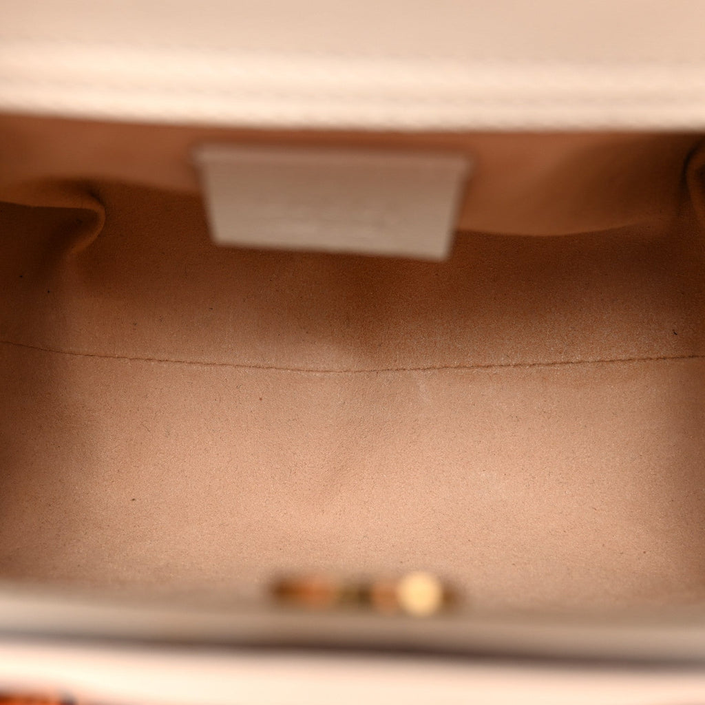 Wonka Grain Calfskin Mini Diana Tote Bag Mystic White Orange Fluo