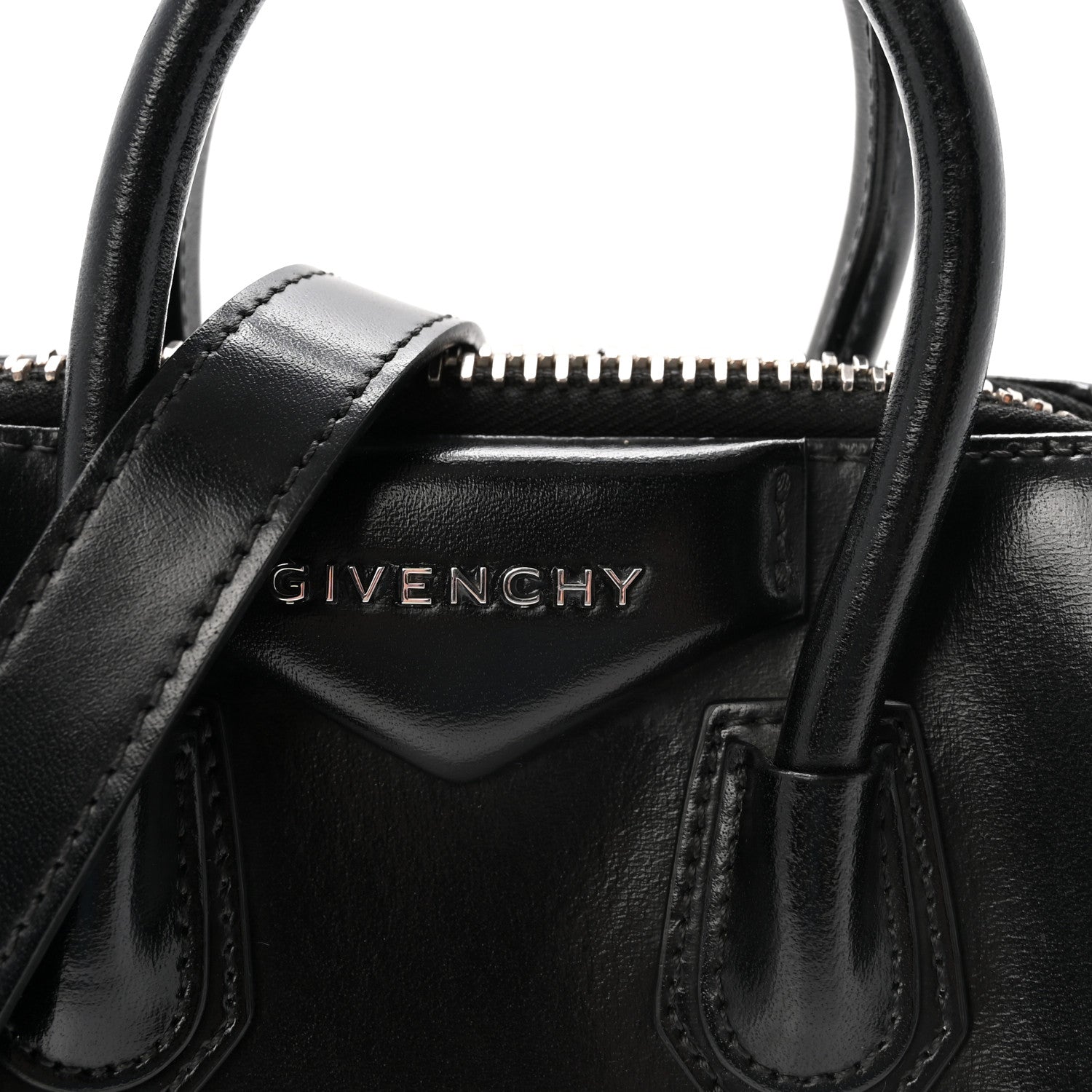 Shiny Lord Calfskin Mini Antigona Black