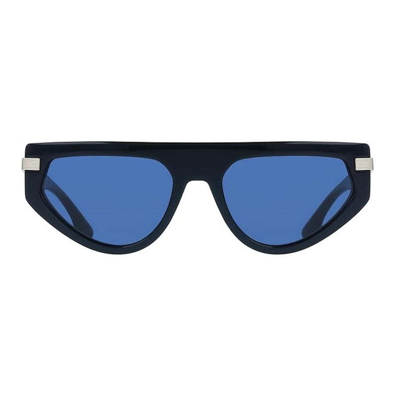 Victoria Beckham Sunglasses Rectangle Full Rim, Metallic Midnight Blue Frame and Blue Lens VB685S415