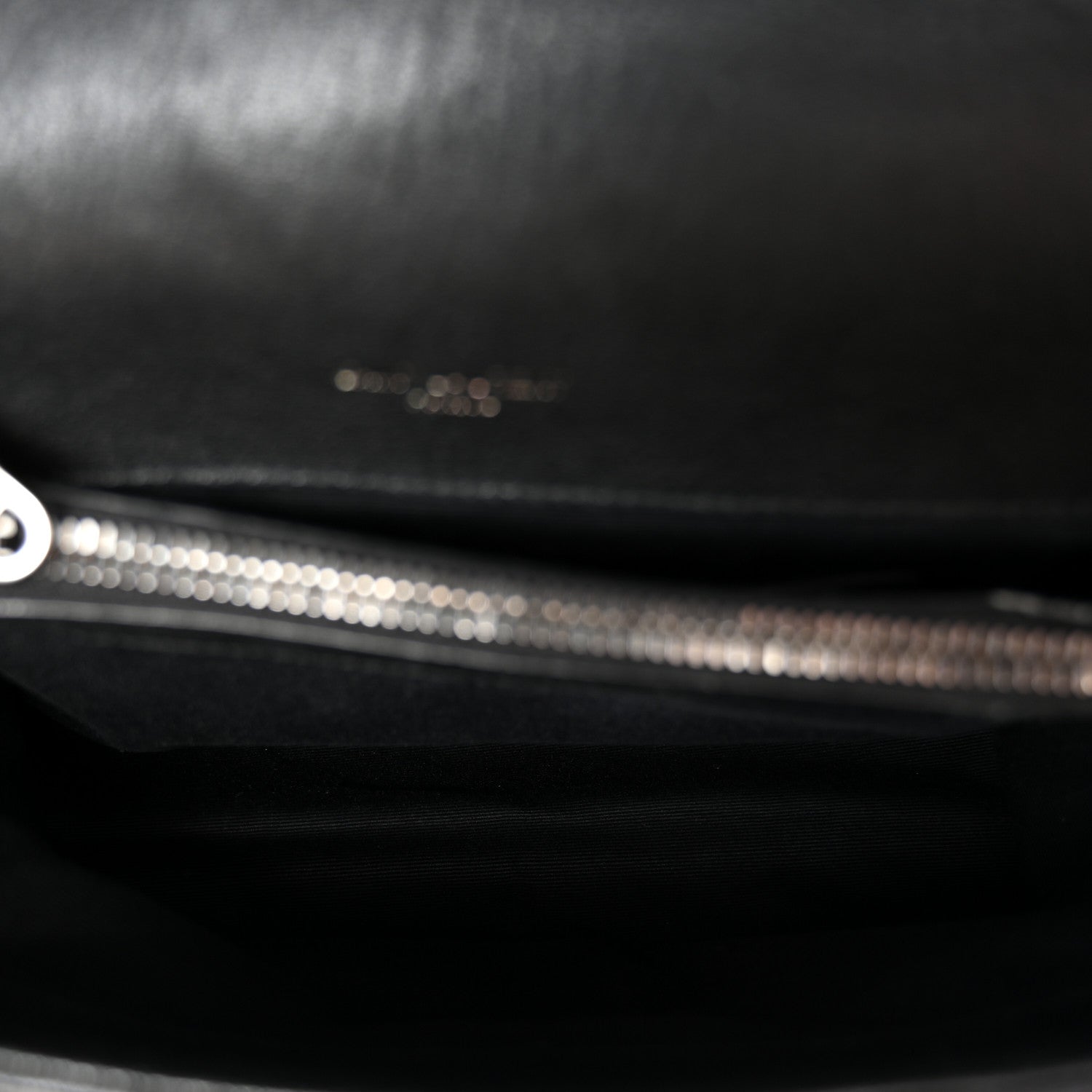Sheepskin Matelasse Chevron Monogram Medium College Bag Black