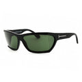 Tom Ford Sunglasses Rectangle Full Rim, Black Frame and Green Lens FT0401SASHA01N
