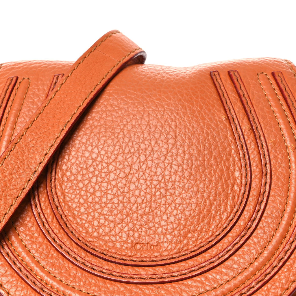 Grained Calfskin Small Marcie Saddle Bag Wood Rose