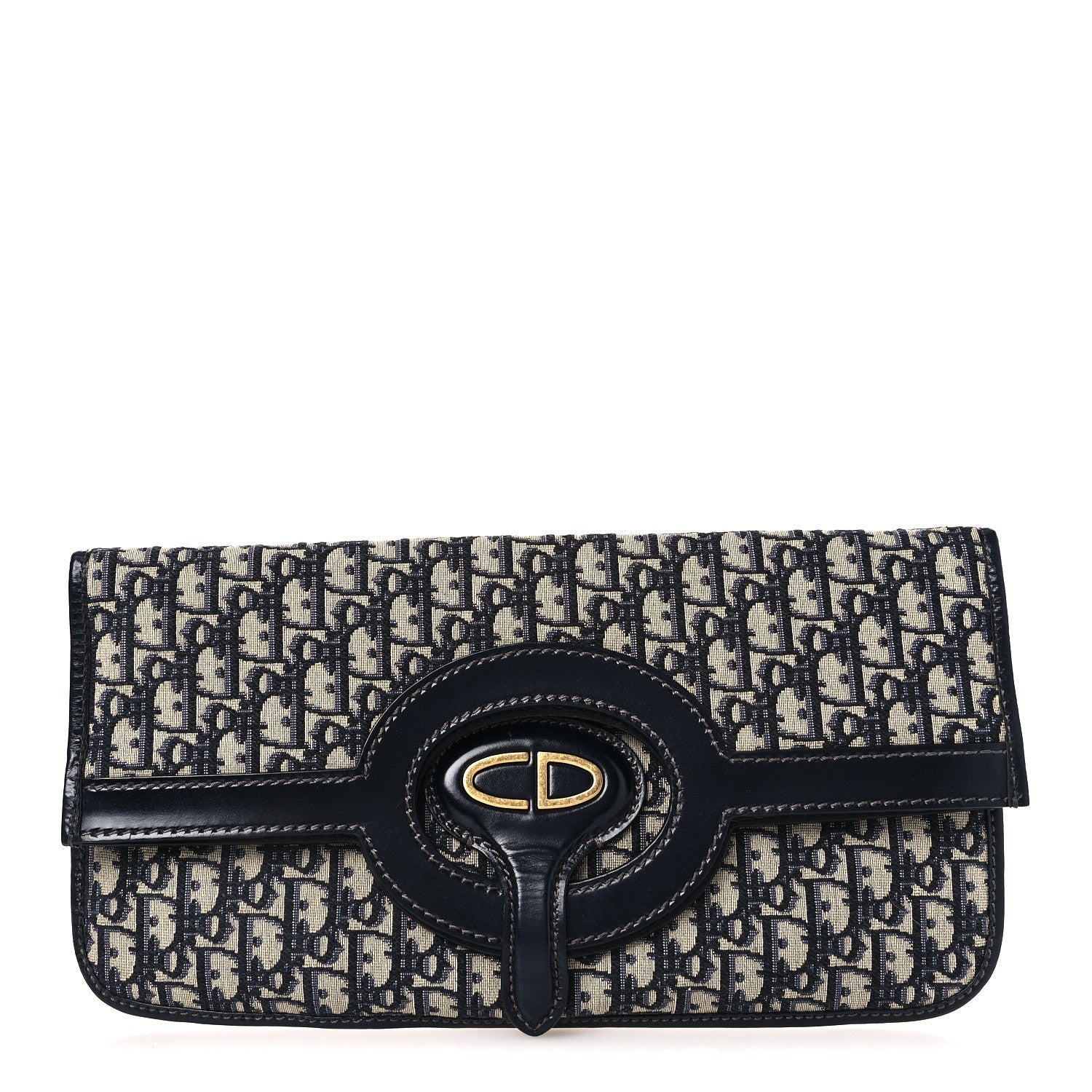 Oblique Fold Over Clutch Blue