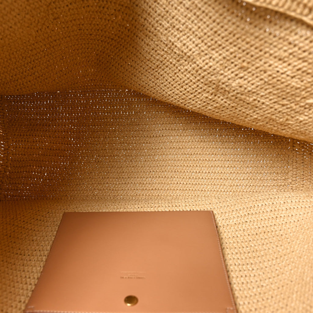 Raffia Logo Tote Naturel