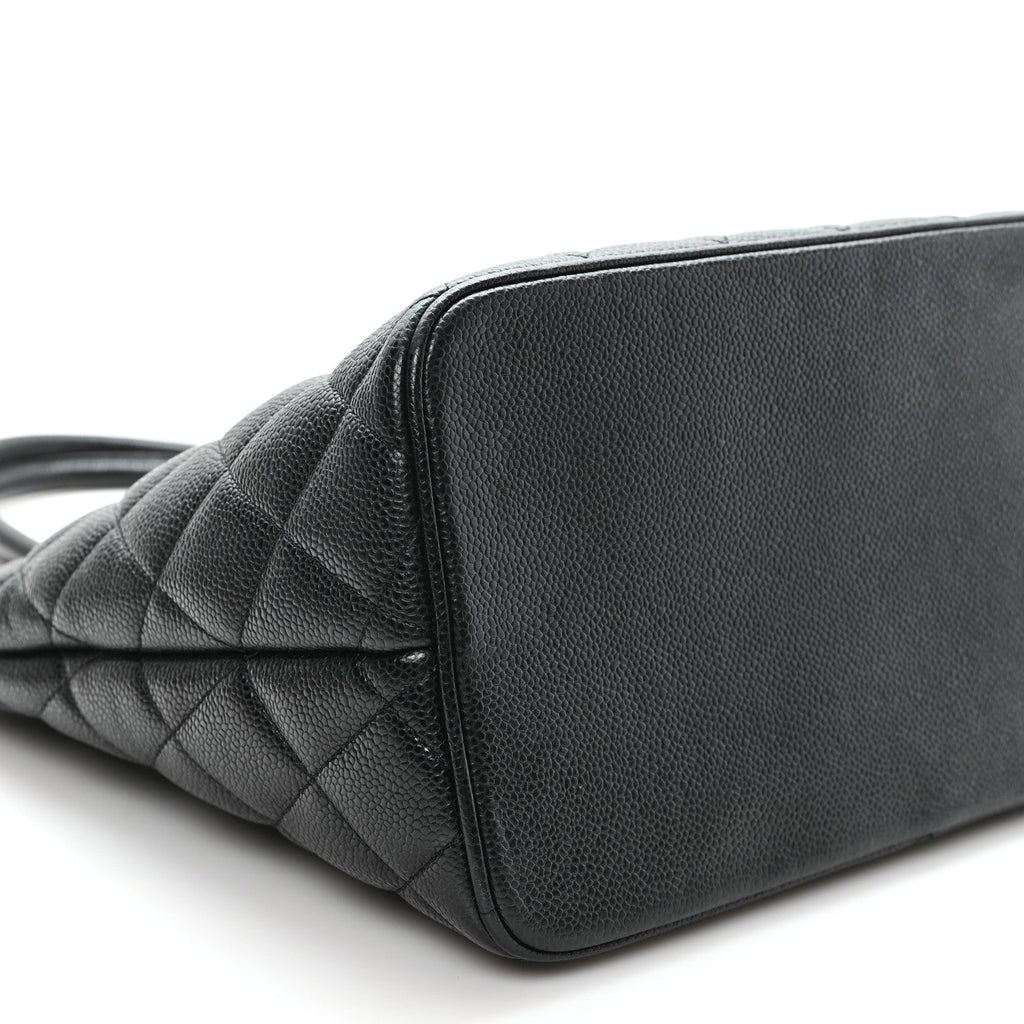 Caviar Quilted Medallion Tote Black