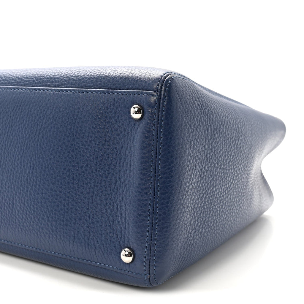 Calfskin Cerf Executive Shopper Tote Marine