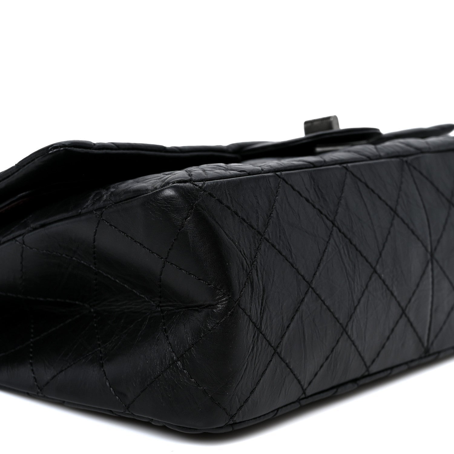 Aged Calfskin Quilted 2.55 Reissue 227 Flap Black