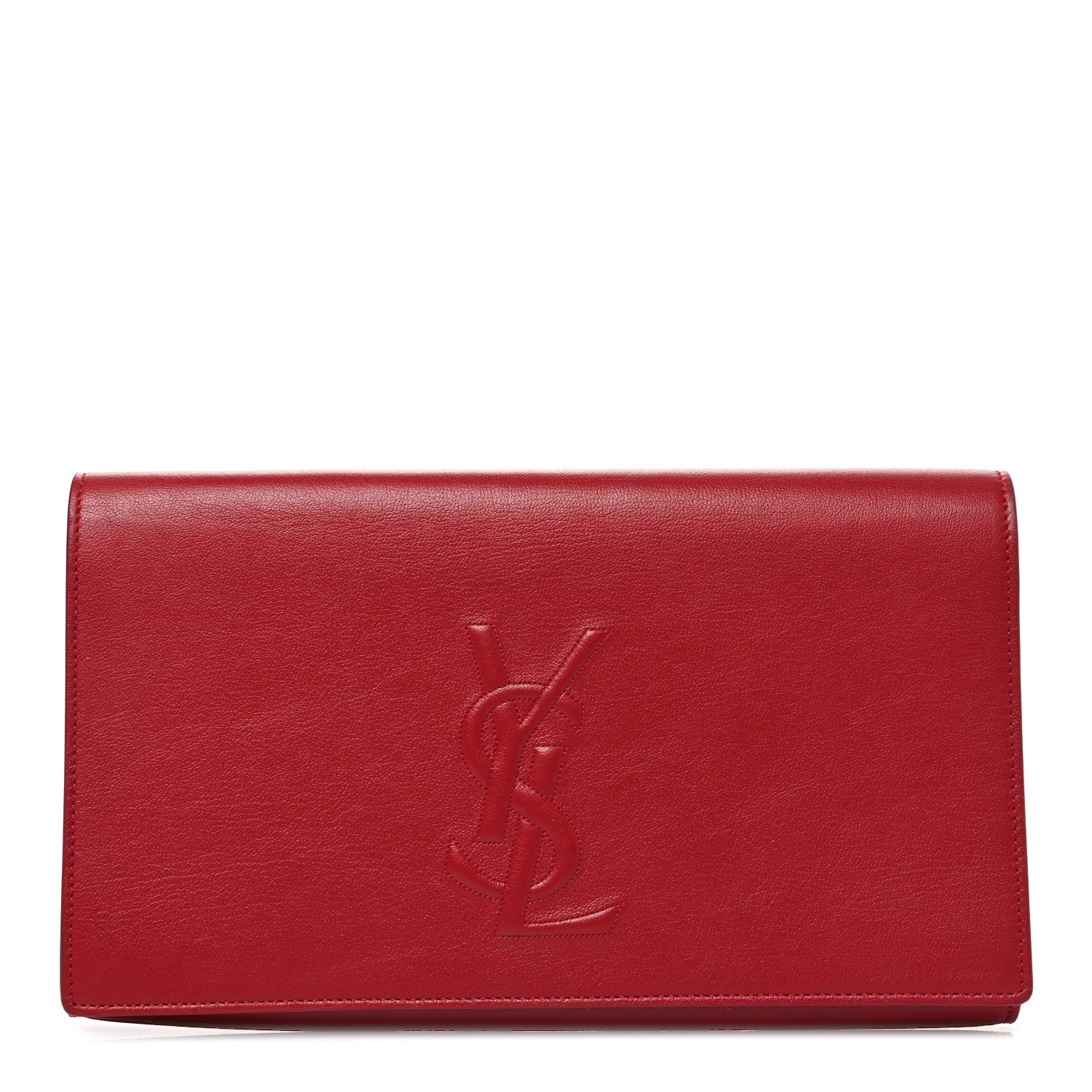 Calfskin Monogram Large Belle De Jour Clutch Red