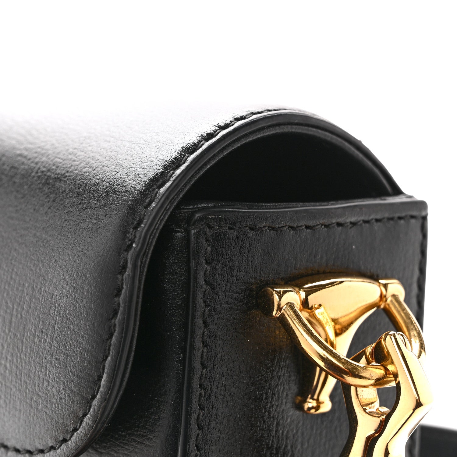 Azalea Calfskin Small Horsebit 1955 Chain Shoulder Bag Black