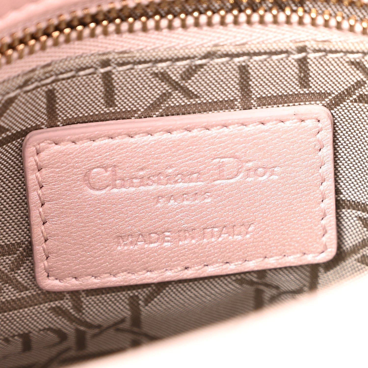 Metallic Lambskin Cannage Mini Lady Dior Lotus