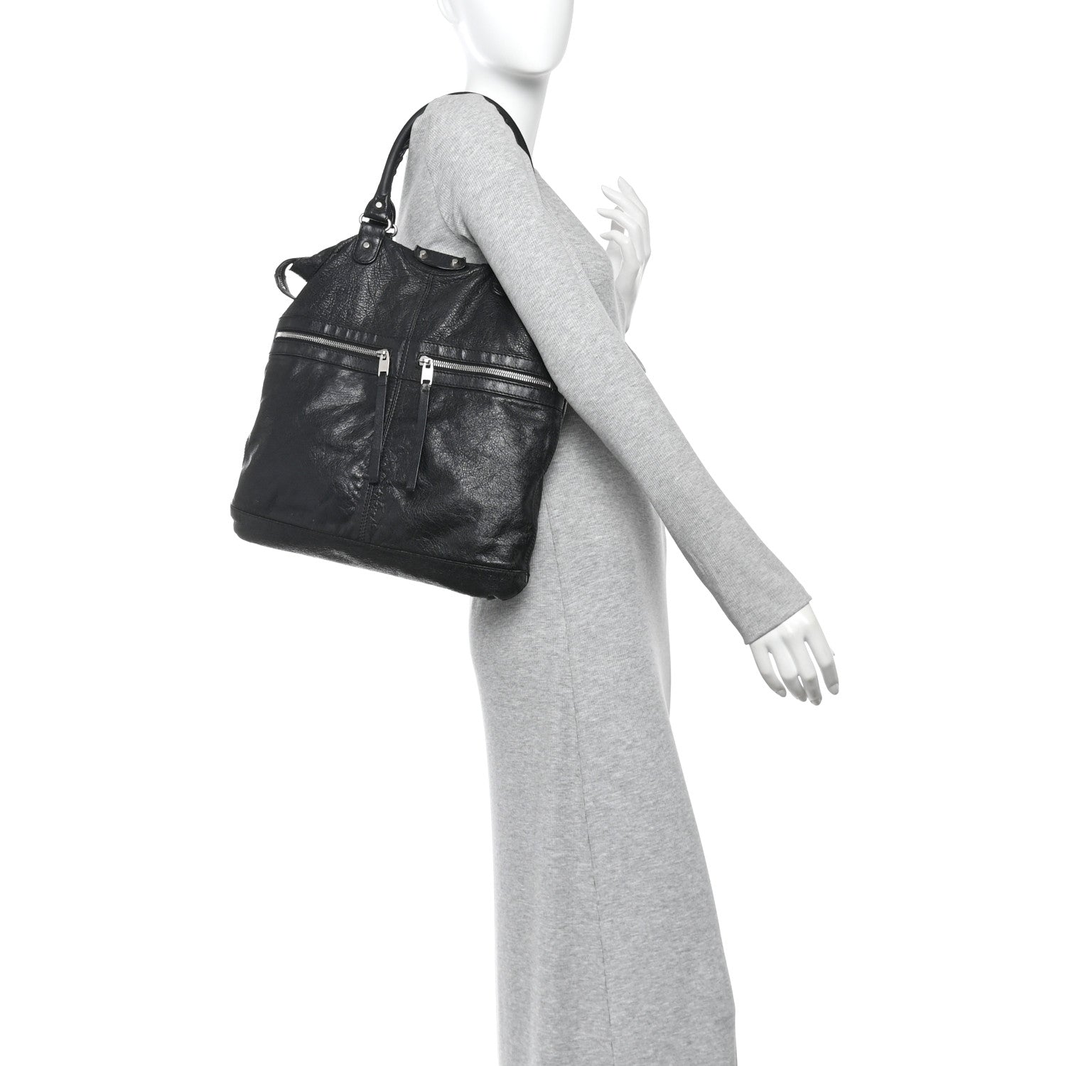 Agneau Classic Hardware Square Tote Black