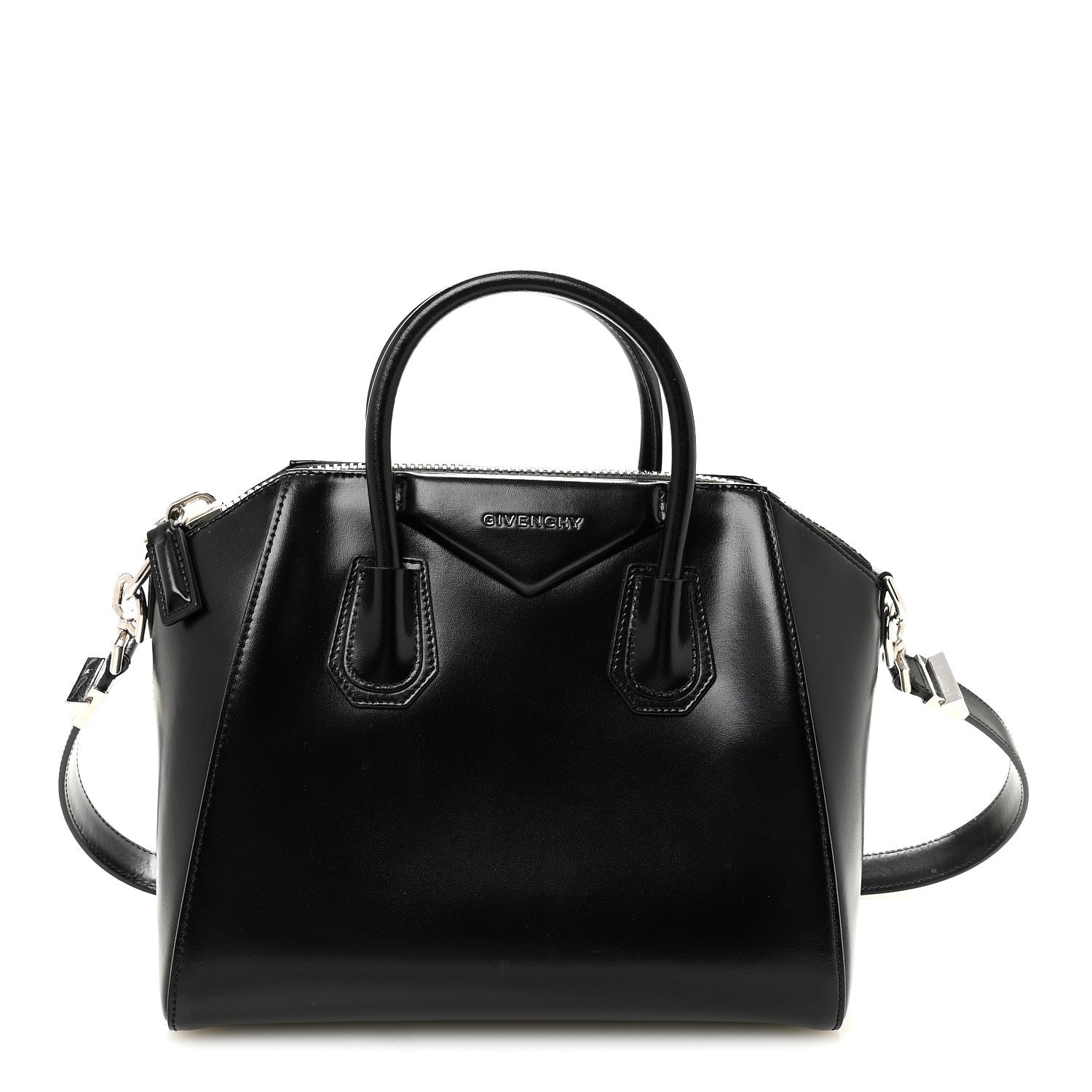 Shiny Lord Calfskin Small Antigona Black