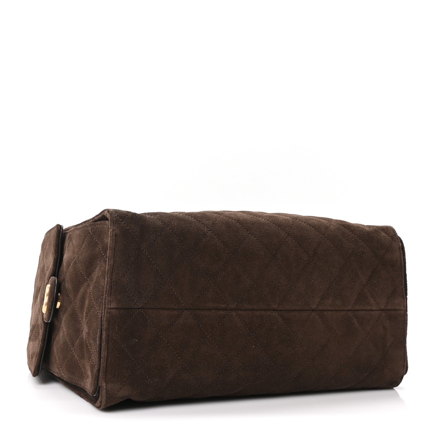 Suede Quilted Medium Chanel 25 Handbag Dark Brown