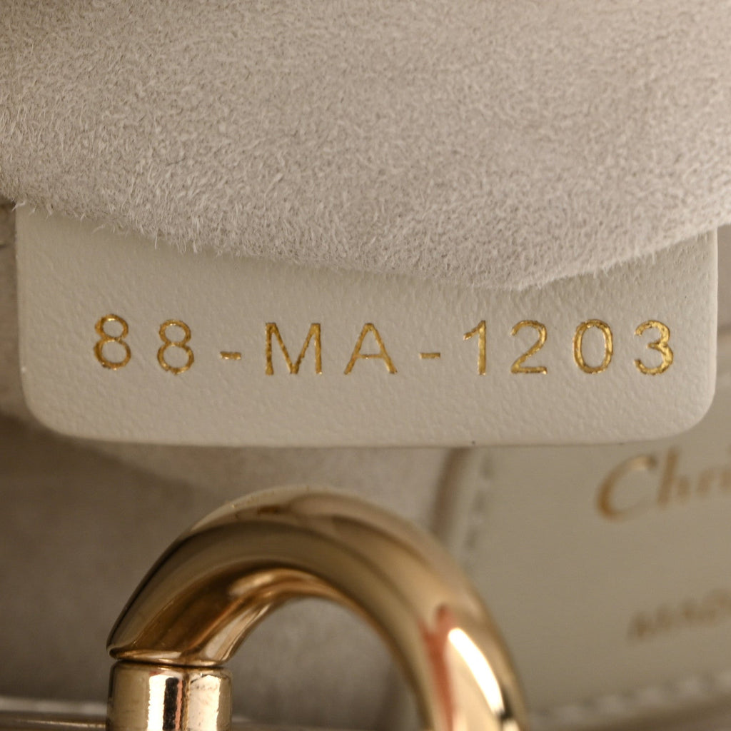 Lambskin Cannage Mini Lady Dior White